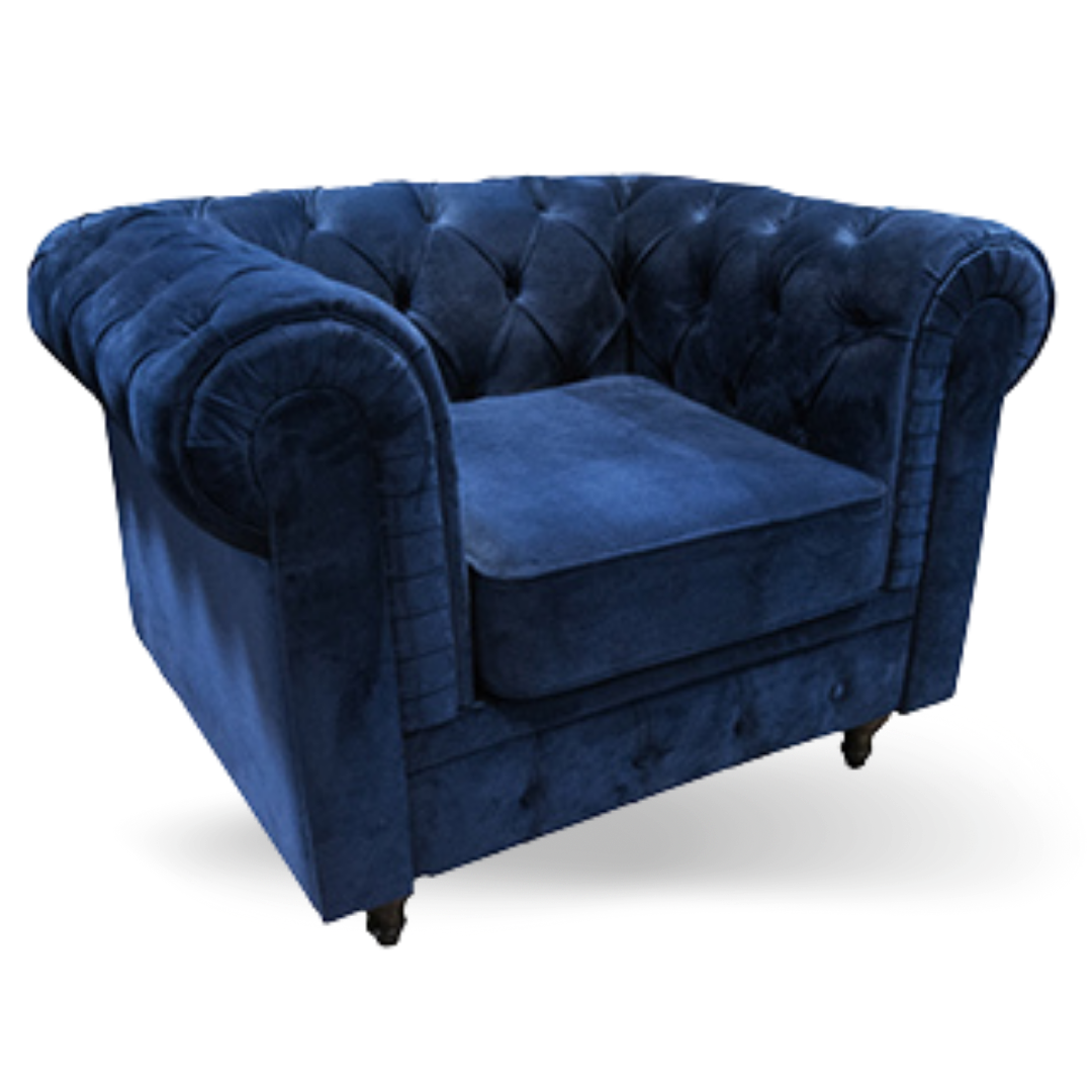 ABROW ACCENT CHAIR NAVY VELVET GOLD LEGS 