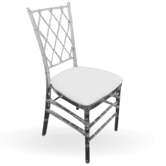 Acrylic Criss Cross Dining Chair Transparent | Event Rental Dubai