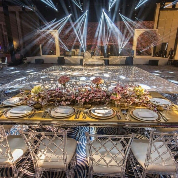 Acrylic Criss Cross Dining Chair Transparent | Event Rental Dubai