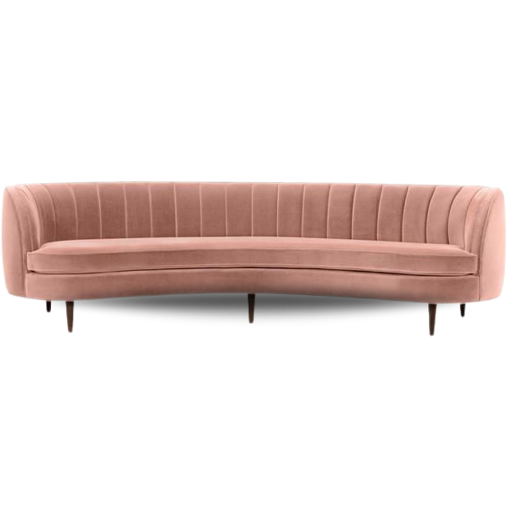 ART DECO XL BRIDAL SOFA DARK PEACH VELVET