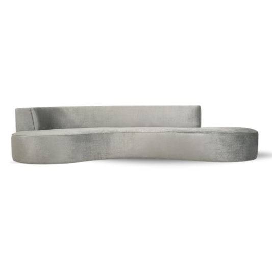 Marseille Bridal Sofa Silver Velvet | Bridal Sofa |Event Rentals Dubai