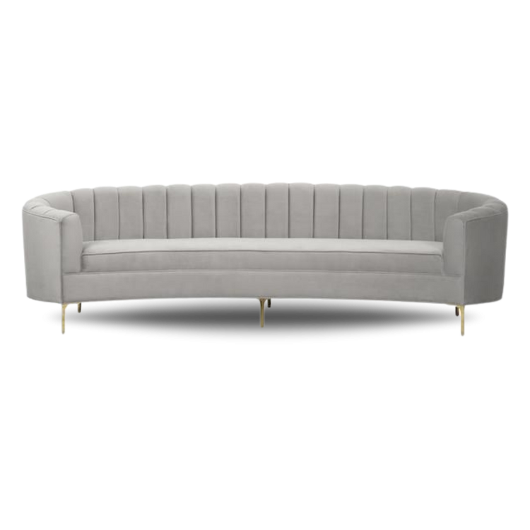 EDEN BRIDAL SOFA SILVER VELVET GOLDEN LEGS