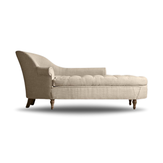 LENA BRIDAL SOFA BEIGE LINEN WOODEN LEGS