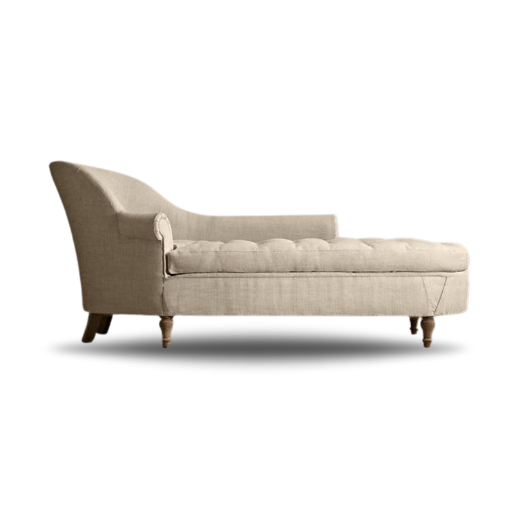 LENA BRIDAL SOFA BEIGE LINEN WOODEN LEGS