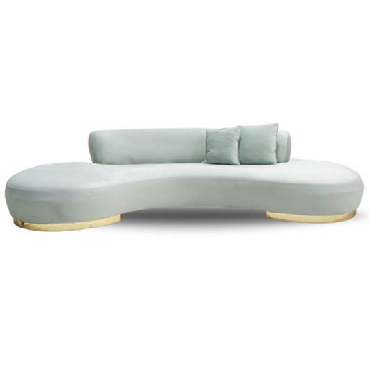 MARSEILLE BRIDAL SOFA BABY BLUE  VELVET GOLD BASE