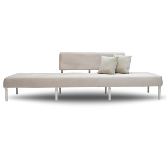 MARSEILLE BRIDAL SOFA OYSTER VELVET WOODEN LEGS
