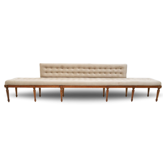 VINTAGE MINERA BRIDAL SOFA BEIGE WOODEN LEGS