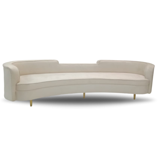 BONSALLO BRIDAL SOFA OYSTER VELVET WOODEN LEGS