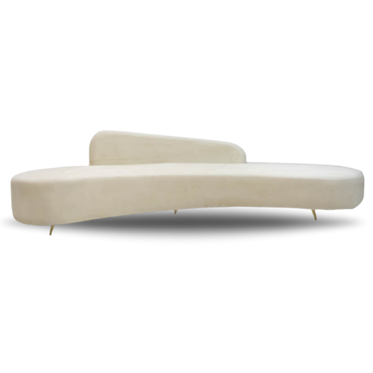 MARSEILLE BRIDAL SOFA OYSTER VELVET GOLD LEGS