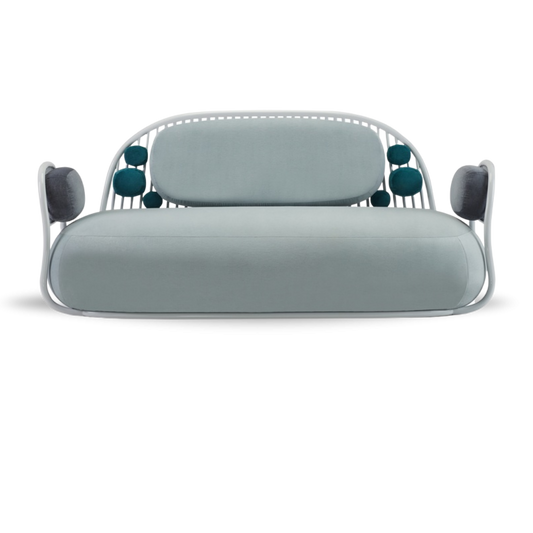 CIRCE BRIDAL SOFA MODERN DESIGN BLUE SKY VELVET