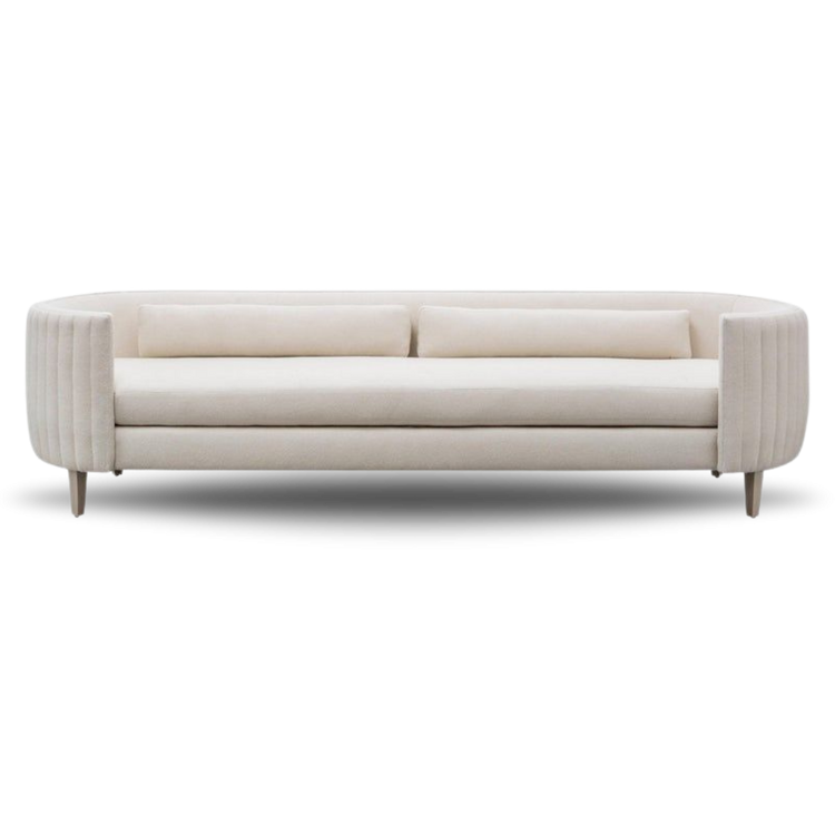 CLARISSA BRIDAL SOFA IVORY VELVET WOODEN LEGS