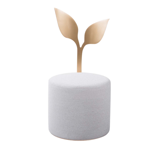 Daisy Pouf Ottoman Round White Velvet | Event Rentals Dubai 