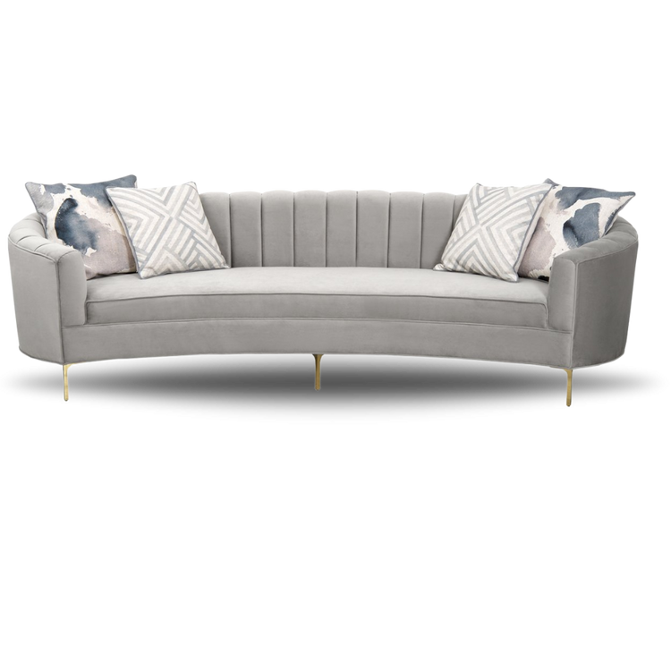 EDEN BRIDAL SOFA SILVER VELVET GOLDEN LEGS