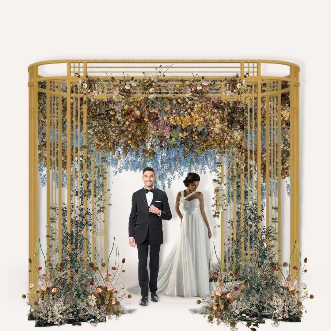 BACKDROP GOLD GAZEBO QUEEN STRUCTURE 300CM x 380CM