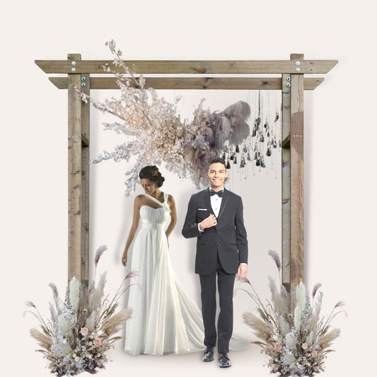 GRAY WOODEN STRUCTURE ARCH VILLAGE 260CM x 215CM