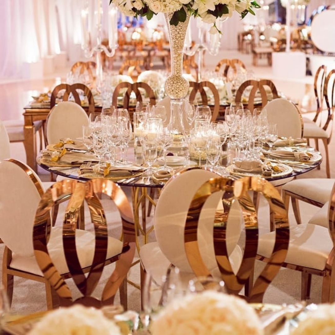 Gold Infinity Dining Chair | Furniture Rentals | Event Rentals Dubai 