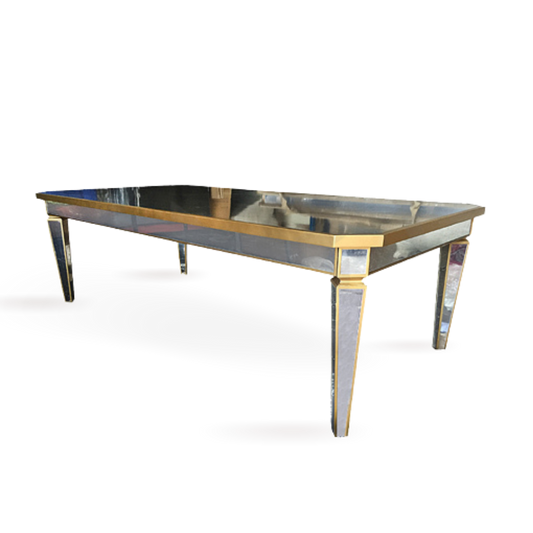 Gold mirror - topped dining table  8-10 people