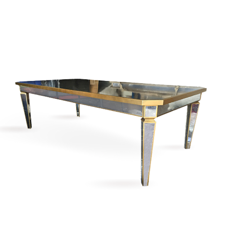 Gold mirror - topped dining table  8-10 people