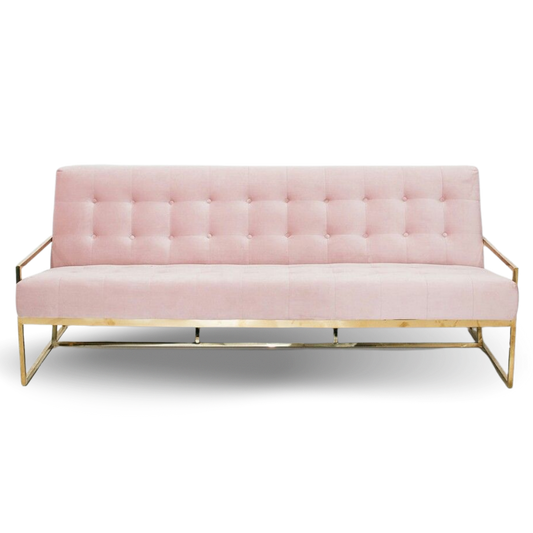 Hethro Lounge Sofa 2 Seats Velvet Pink Color | Event Rentals Dubai