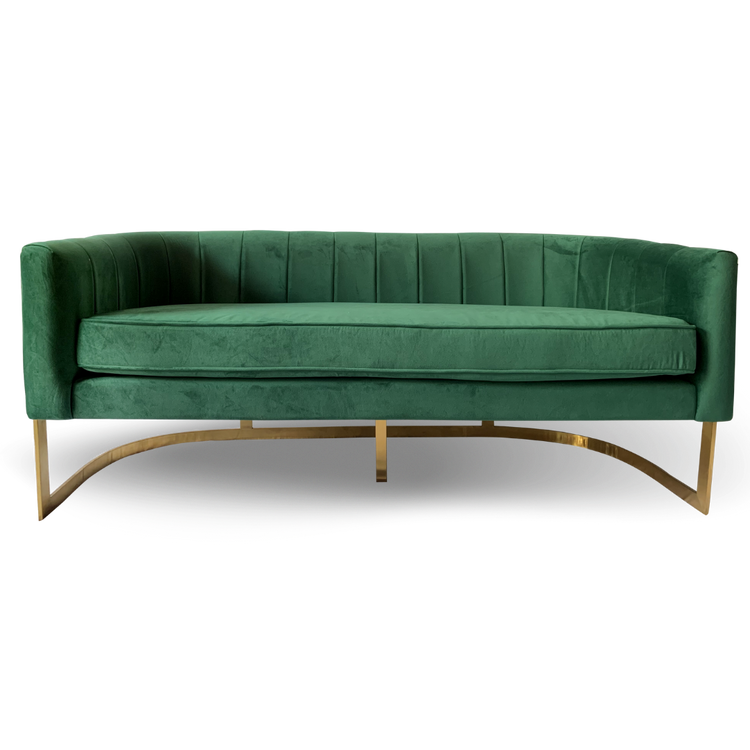 Hethro Lounge Sofa 3 Seats Velvet Green Color 