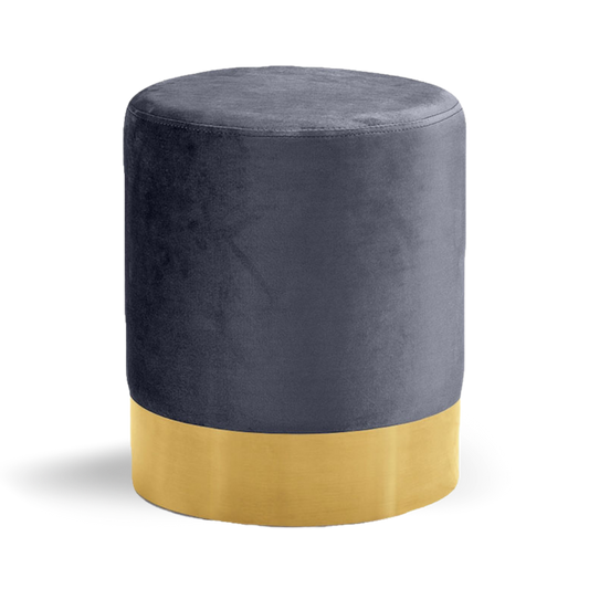 Hethro Round Ottoman Dusty Pink Velvet Gold Base| Event Rentals Dubai 