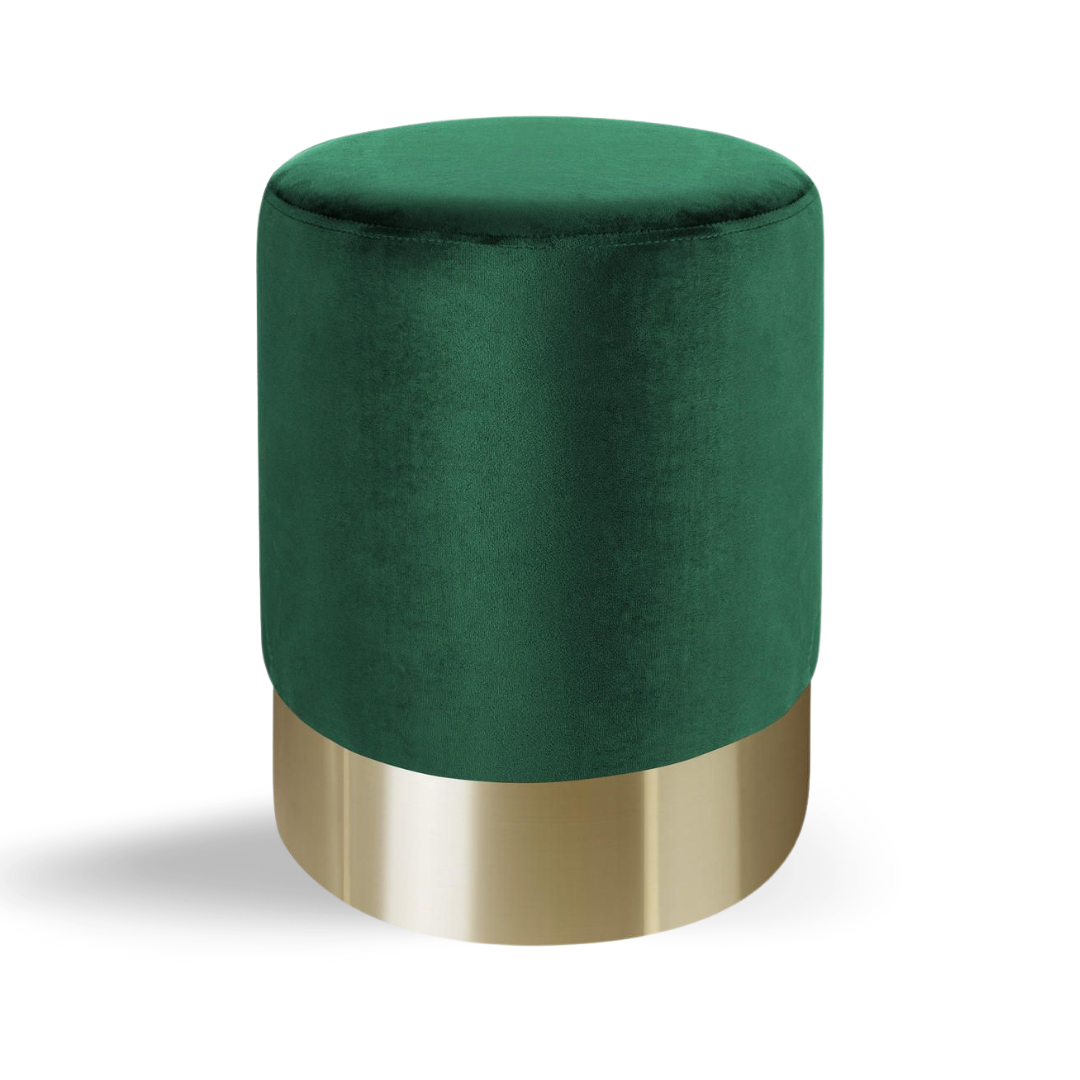 Hethro Round Ottoman Green Velvet| Event Rentals Dubai 