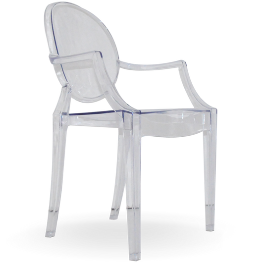 Louis Ghost Dining Chair Transparent | Event Rental Dubai