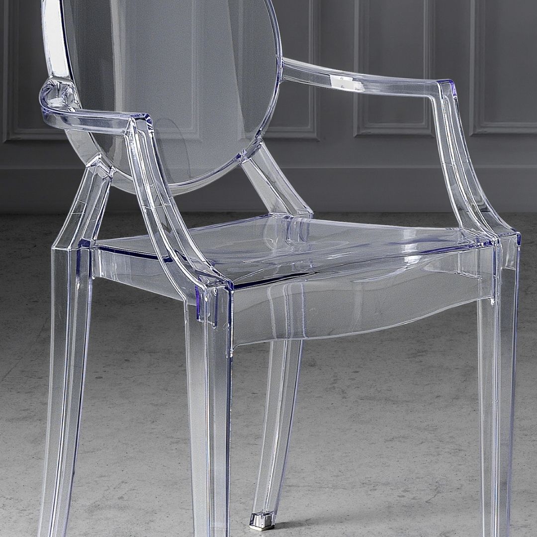 Louis Ghost Dining Chair Transparent | Event Rental Dubai