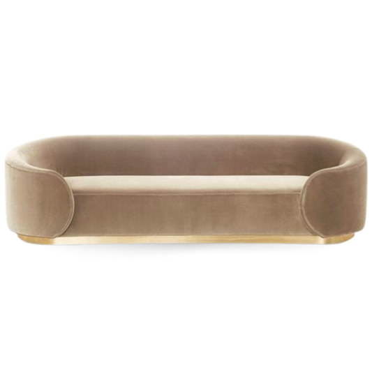 LEXINGTON LARGE LOUNGE SOFA 5 SEATS BEIGE VELVET