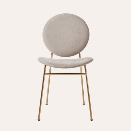 INGRID OFFWHITE DINING VELVET CHAIR CHROME GOLD