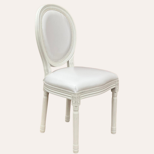 CLASSIC WHITE DIOR DINING CHAIR WOODEN FRAME