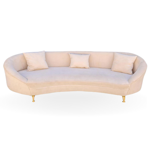OASIS LOVESEAT VELVET 3 SEATS LOUNGE FLAT BEIGE SOFA