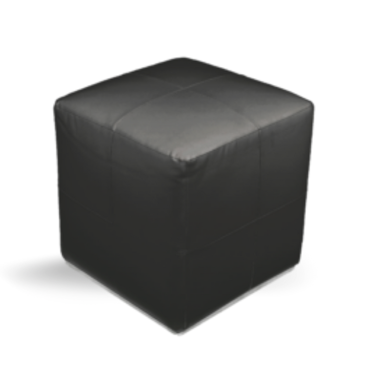Roma Cube Ottoman Faux-Leather Black & White | Event Rentals Dubai 