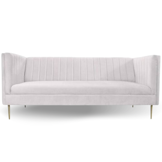 Prima Sofa Loveseat Velvet 3 Seats Lounge Ivory