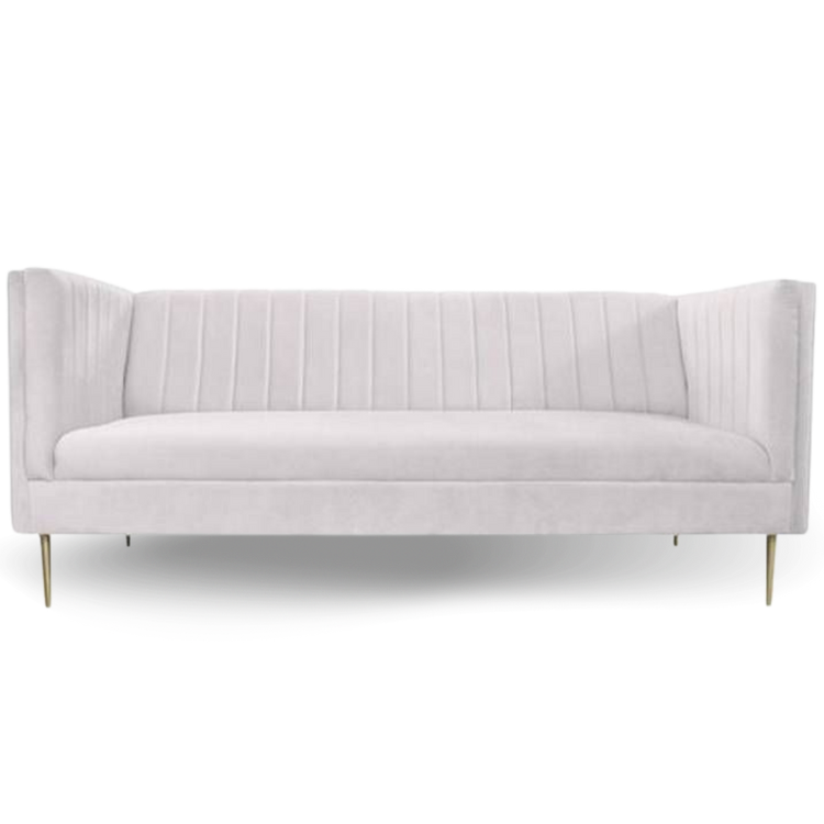 Prima Sofa Loveseat Velvet 3 Seats Lounge Ivory