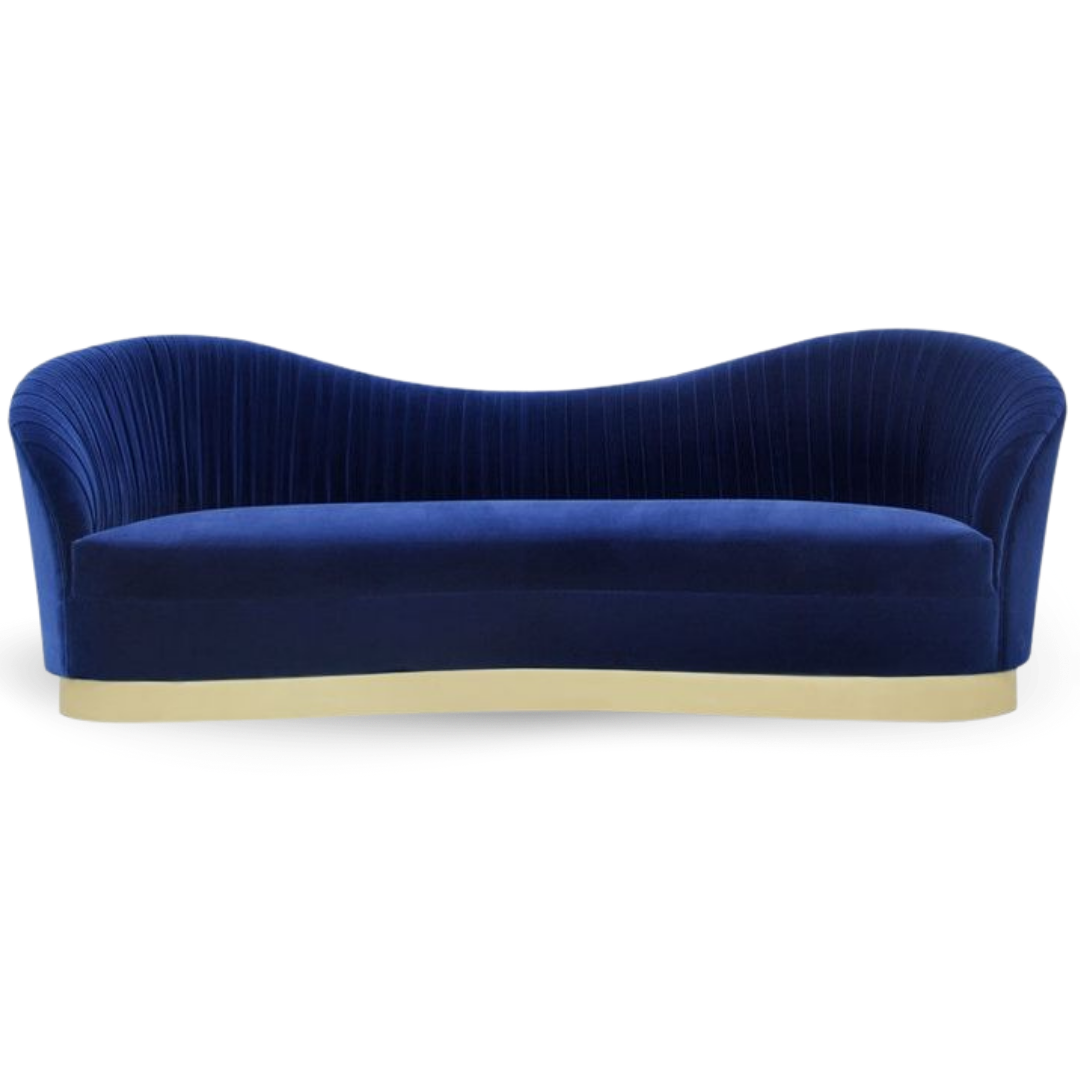 REEVE LOUNGE SOFA 3 SEATS VELVET BLUE COLOR