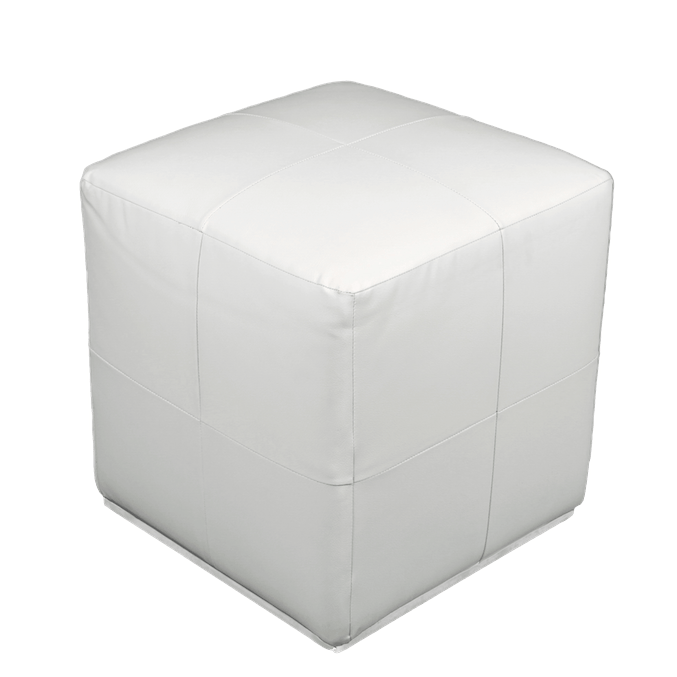 Roma Cube Ottoman Faux-Leather Black & White | Event Rentals Dubai 