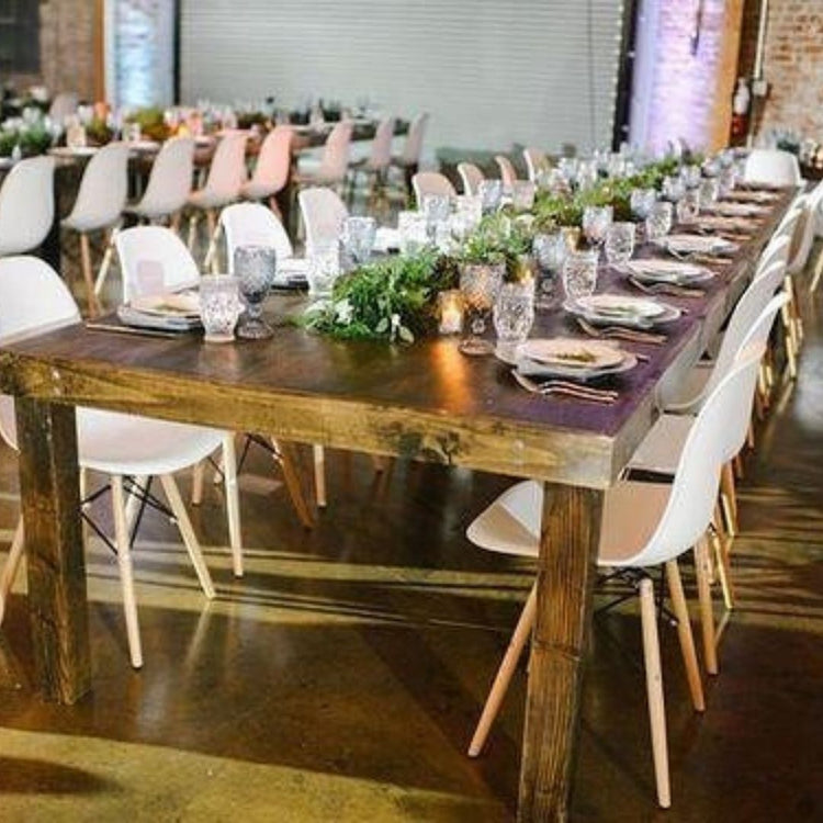 Rustic Wooden Dining Table | Furniture Rentals Dubai | Olga Events