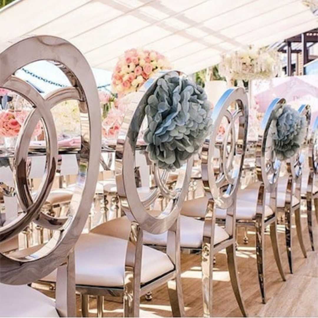 Silver Chrome Dining Chair | Event Rentals Dubai