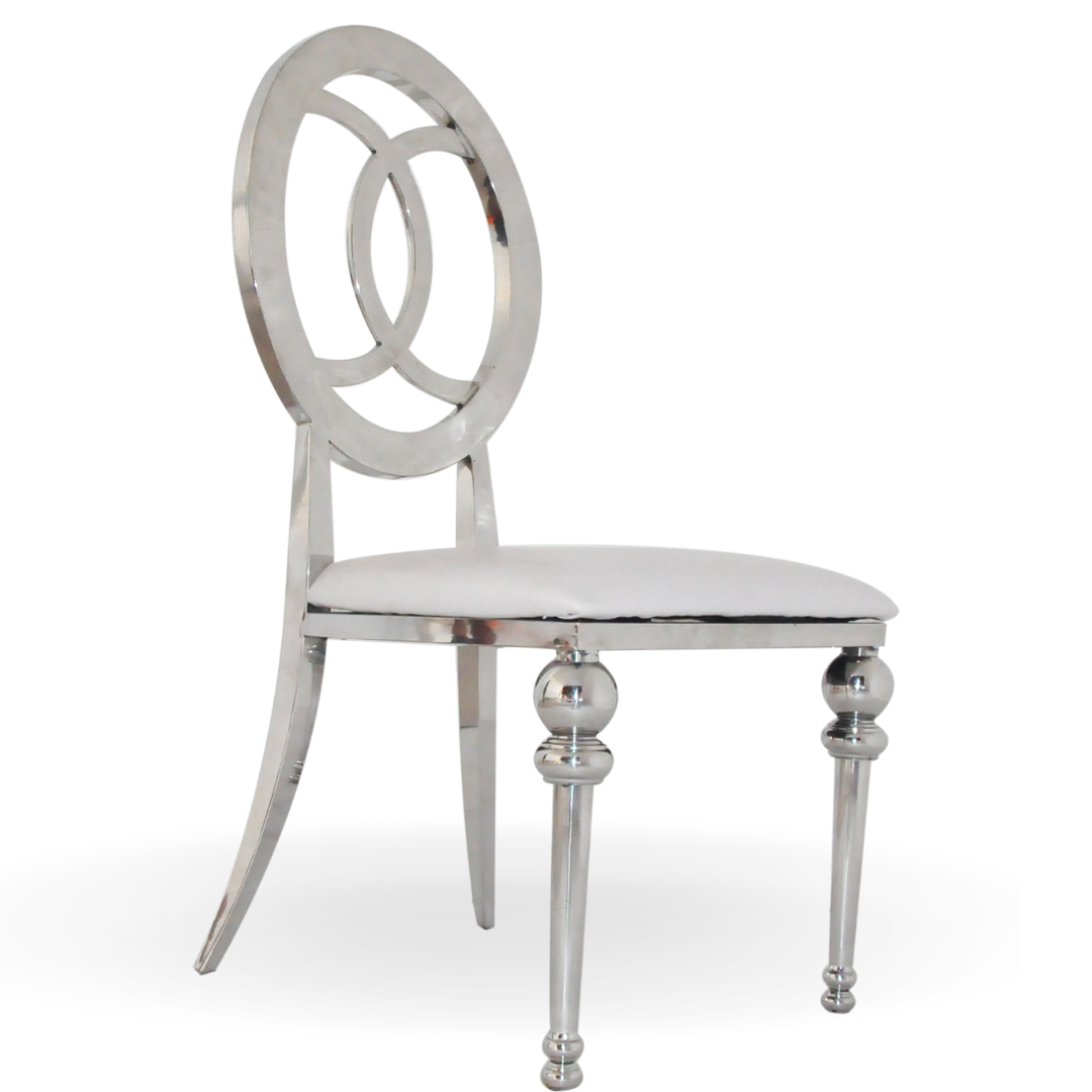 Silver Chrome Dining Chair | Event Rentals Dubai