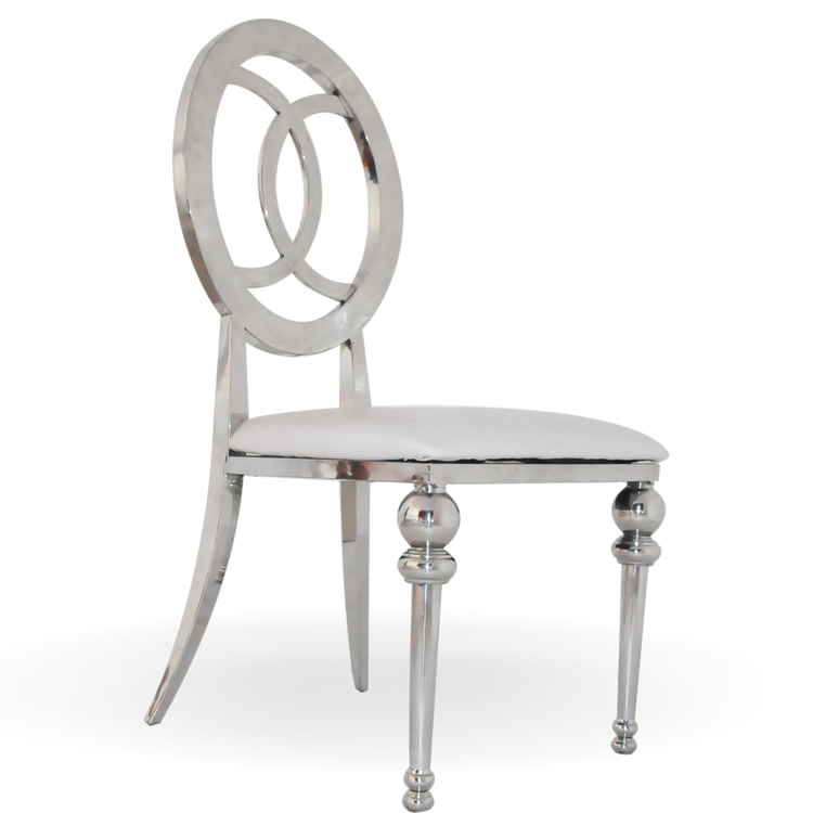 Silver Chrome Dining Chair | Event Rentals Dubai