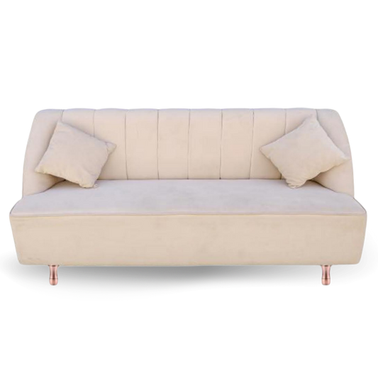 Tufted 2 Seats Lounge Sofa Beige Color Velvet| Event Rentals Dubai