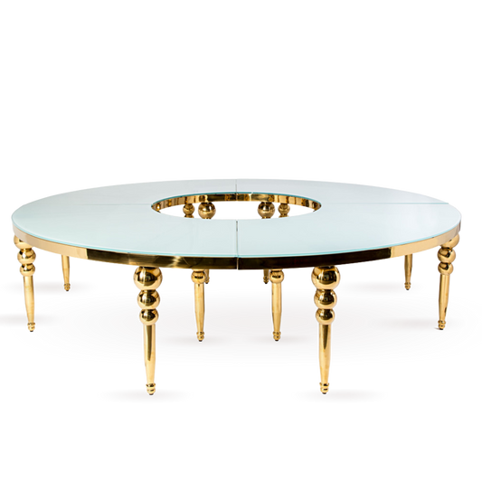 THE ROW GOLD DINING TABLE FROSTED TOP 8-10 PEOPLE