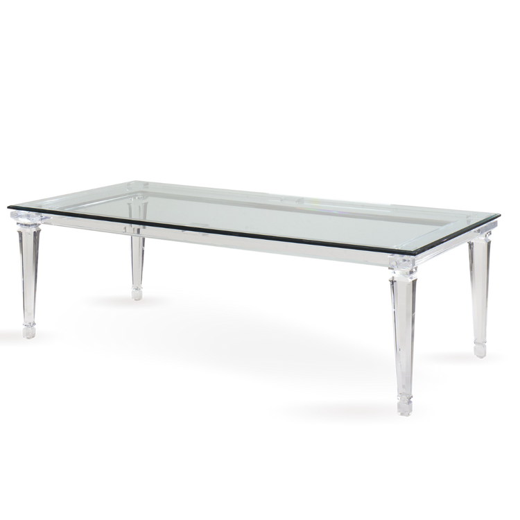 Glass and acrylic dining table deals