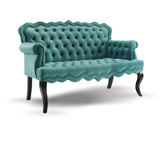 VINTAGE ITALIAN BRIDAL SOFA TOPAZ VELVET