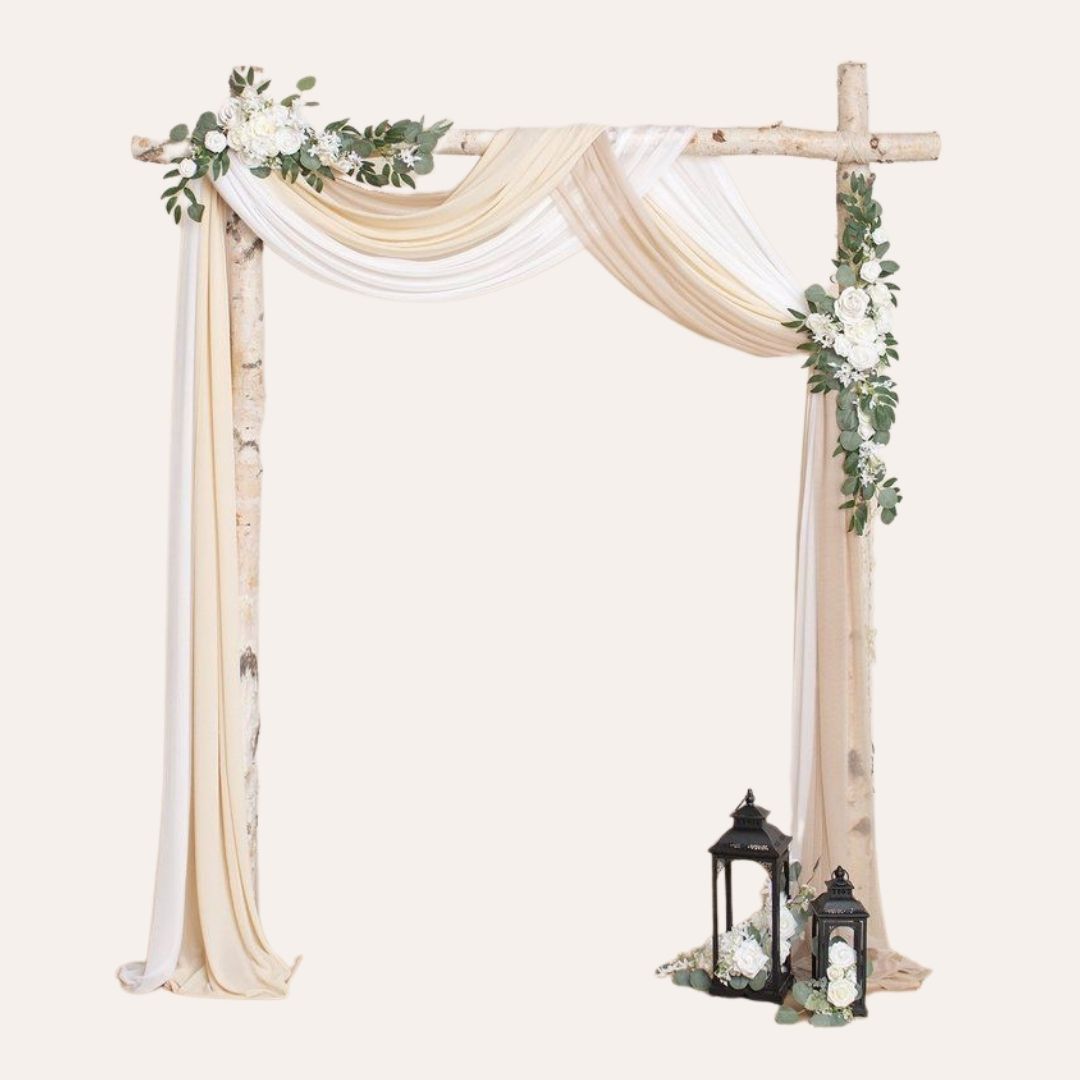 NATURAL WOODEN ARCH FABRIC VINTAGE 260CM x 215CM