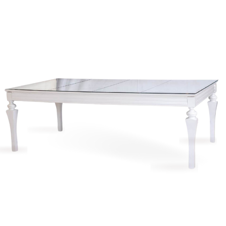 GOLD OR WHITE MIRROR - TOPPED DINING TABLE 8-12 PEOPLE