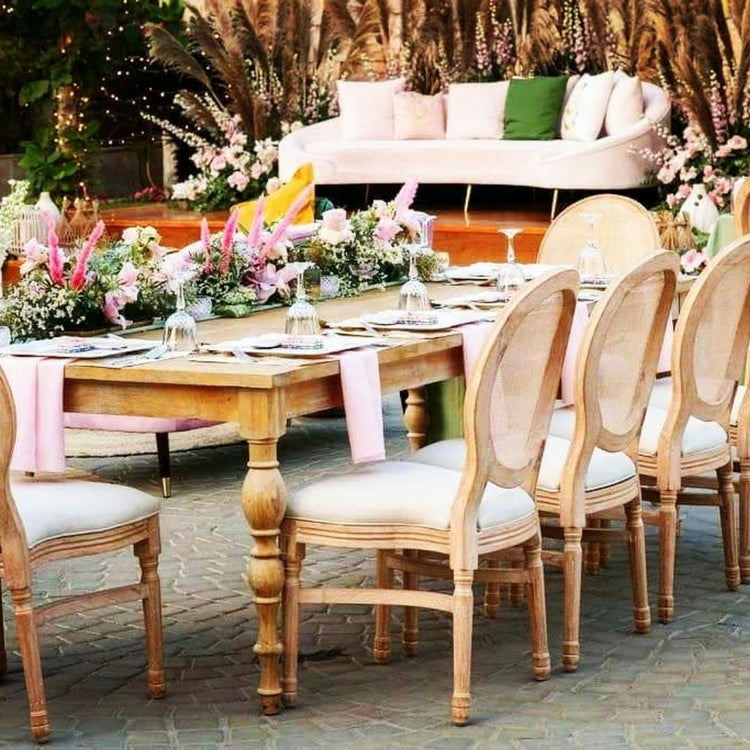 Antique Wooden Dining Table Furniture Rental Dubai Olga Events