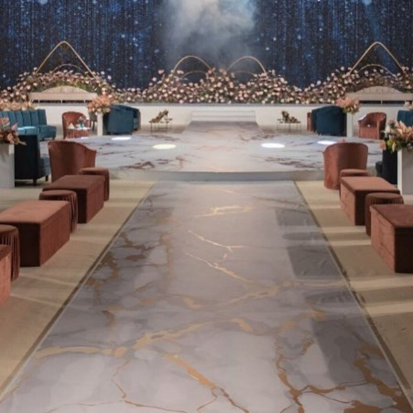 SET OF 3 STAGE ROUND DANCE FLOOR CATWALK  UP TO 90SQM